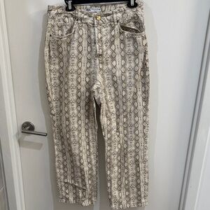 Zara Snake Print Straight Leg Jeans